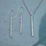 Hammered Sterling Round Silver Bar Jewellery Set, thumbnail 1 of 8