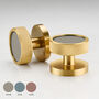 Knurled Brass Gold Mortice Door Knobs With Gloss Insert, thumbnail 1 of 7