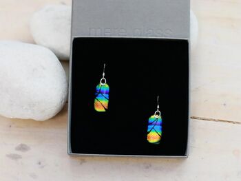 Rainbow Glass Drop Earrings, 2 of 7