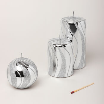 Silver Spiral Candles, 2 of 5