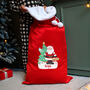 Personalised Santa Luxury Pom Pom Red Sack, thumbnail 1 of 4