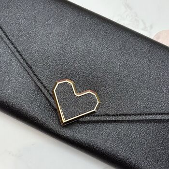 Heart Clasp Long Purse – Pink Or Black Purse Gift For Her, Perfect For Valentine’s And Mother’s Day, 2 of 11