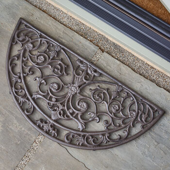 Antique Style Cast Iron Crescent Doormat, 3 of 5