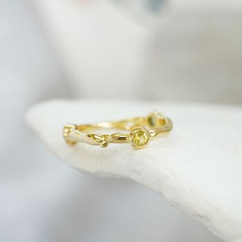 Gold Vermeil Dainty Gemstone Ring, 5 of 8