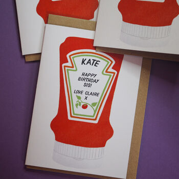 Personalised Ketchup Birthday Card, 2 of 3