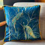 Luxury Super Soft Velvet Cushion Peacock Blue With Optional Piping, thumbnail 2 of 8