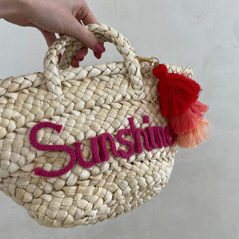 Personalised Mini Straw Basket Bags, 5 of 8