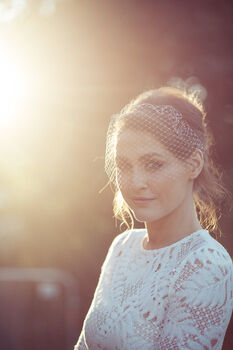 Ivory Silk Knotted Headband 'Beatrix' With Spot Detail, 5 of 9