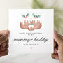 Personalised Happy First Christmas As My Mummy And Daddy Christmas Pudding Card, thumbnail 1 of 3