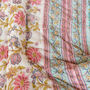 Floral Handmade Bohemian Bedspread Quilt, thumbnail 4 of 5