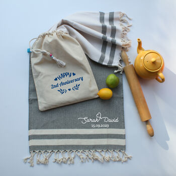 Personalised Cotton Kitchen Apron And Kitchen Towels, 11 of 11