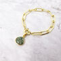 18ct Gold Plated Emerald Gemstone Crystal Bracelet, thumbnail 1 of 3