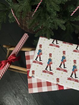 Drummer Boy Personalised Christmas Wrapping Paper, 3 of 3