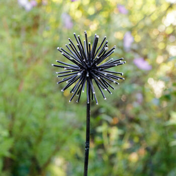 Black And White Allium Recycled Metal Garden Sculpture, 4 of 5