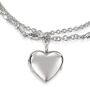 925 Sterling Silver Rope Chain Heart Locket Bracelet, thumbnail 4 of 5