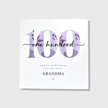 100th Birthday Card Grandmother Grandad Him Her, 2 of 3
