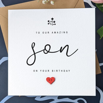 Personalised Handmade Birthday Card For Special Son, 4 of 4
