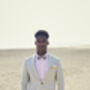 Mens Beige Gingham Print Pocket Square, thumbnail 3 of 12