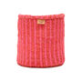 Kiwanda: Red And Pink Pinstripe Woven Storage Basket, thumbnail 3 of 9