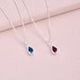 Girl's Sterling Silver Teardrop Birthstone Charm Necklace, thumbnail 4 of 7