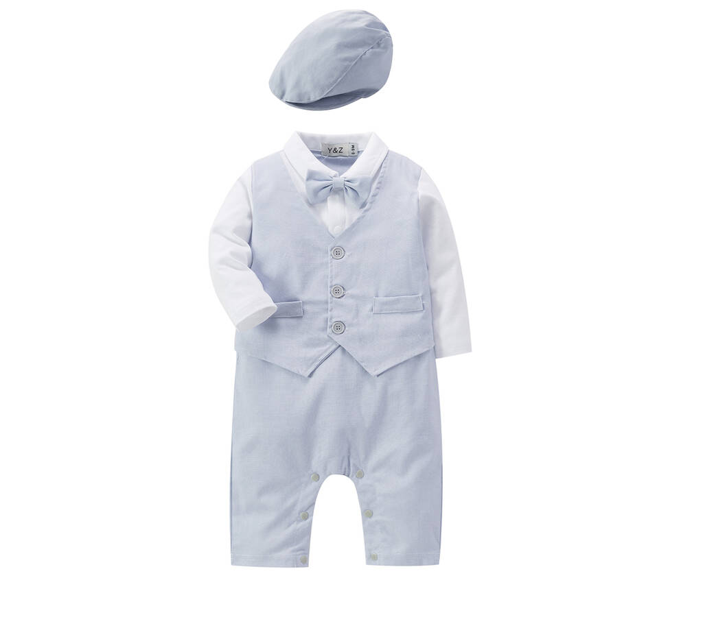 Baby Boy Wedding Christening All In One Outfit With Hat By Baby Magic ...