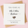 Personalised 10th Anniversary Card With Tin Heart, thumbnail 1 of 7