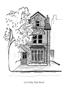 'Black And White Hand Drawn House Portrait', 8 of 8