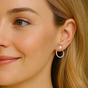 Sterling Silver Ball Stud Ear Jackets, 2 of 7