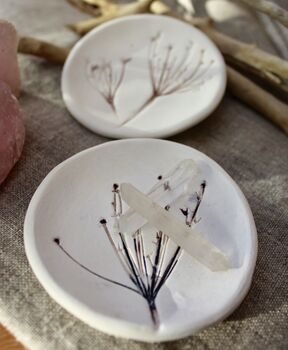 Wild Herb Imprinted Ceramic Bowls, 3 of 8