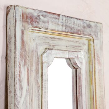 Rectangular Mirror Reclaimed Wood Teal Green, 2 of 9