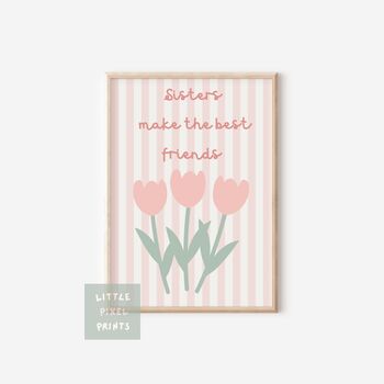 Personalised Sister Floral Print Set For Girls Bedroom, 4 of 5
