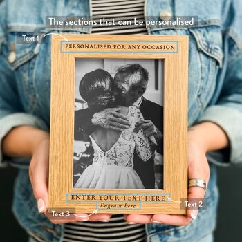 Personalised Photo Frame Any Text, Names Dates, 6 of 7