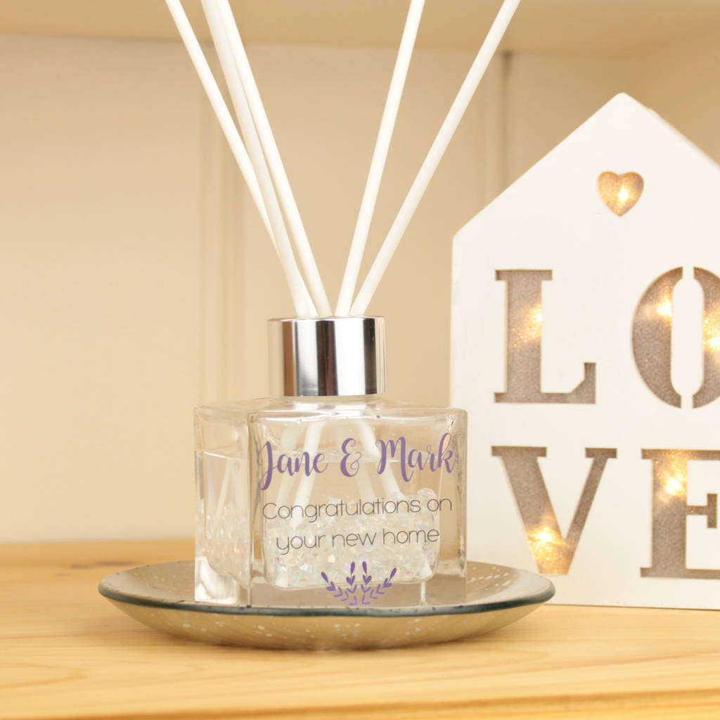 personalised new home crystal reed diffuser by dreams to reality design