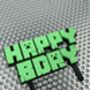 Happy Birthday Cake Topper For Block Mining Theme Party, thumbnail 3 of 5