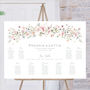 Wedding Table Plan Sign With Pink Wild Flower, thumbnail 1 of 7