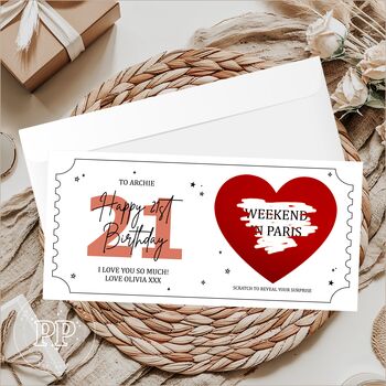 Personalised 21st Birthday Scratch Card, Surprise Gift Reveal, 3 of 9