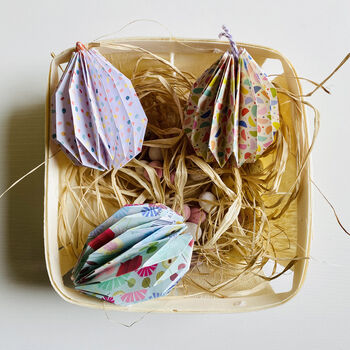 Fold Your Own Origami Easter Egg Hanging Decorations, 3 of 7