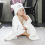Personalised Hooded Baby Bath Towel Bear, thumbnail 9 of 12