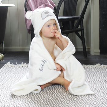 Personalised Hooded Baby Bath Towel Bear, 9 of 12
