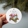 Sausage Dog Couple Christmas Decoration, thumbnail 1 of 2