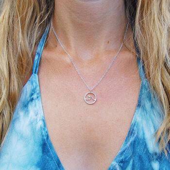 Silver Ocean Wave Everyday Necklace, 7 of 8