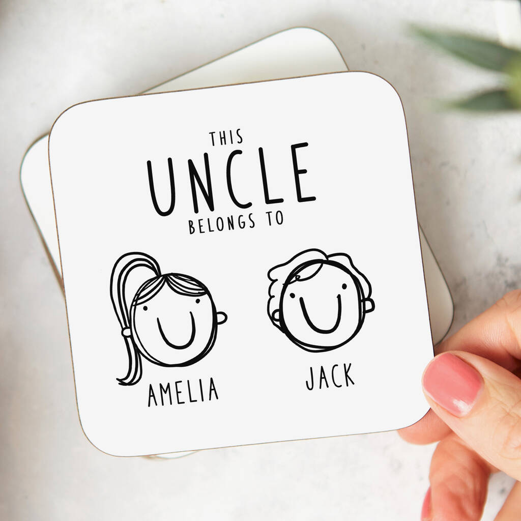 Personalised Coaster 'This Uncle Belongs To', 1 of 5