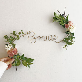 Personalised Blush And Berries Floral Name Sign, 2 of 6