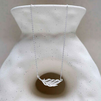 Sterling Silver Fern Feather Necklace, 3 of 6
