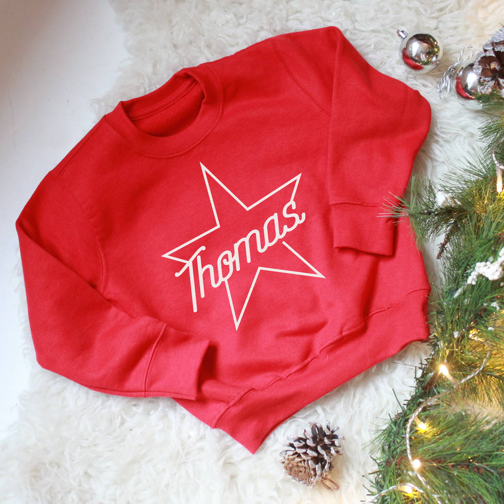Personalised Star Name Christmas Jumper, 1 of 2