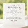 For My Bridesmaid On My Wedding Day Card From Bride, thumbnail 4 of 8