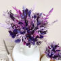 Purple And Lilac Dried Flower Bouquet Round, thumbnail 3 of 7