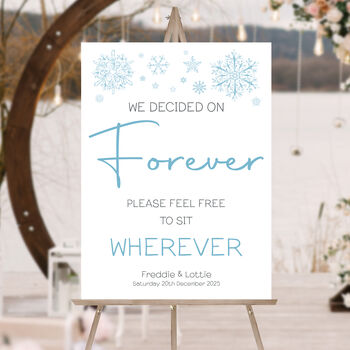 Wedding Choose A Seat Sign Winter Snowflake, 2 of 4