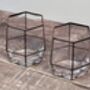 Set Of Two Black Window Pane Tumbler Glasses, thumbnail 2 of 4