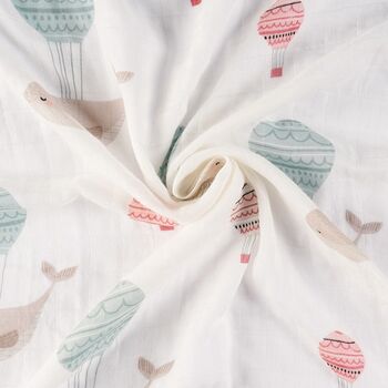 Extra Large Whales Bamboo Muslin, 3 of 3